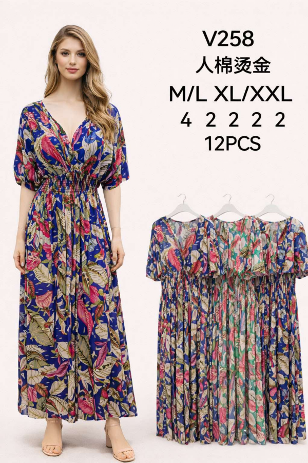 Sukienki damskie Roz M-2XL, Mix Kolor .Paczka 12 szt